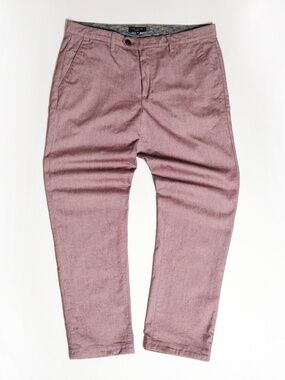 TED BAKER LONDON Men's 34R Muted Red Business Casual Flat Front Trousers Pants